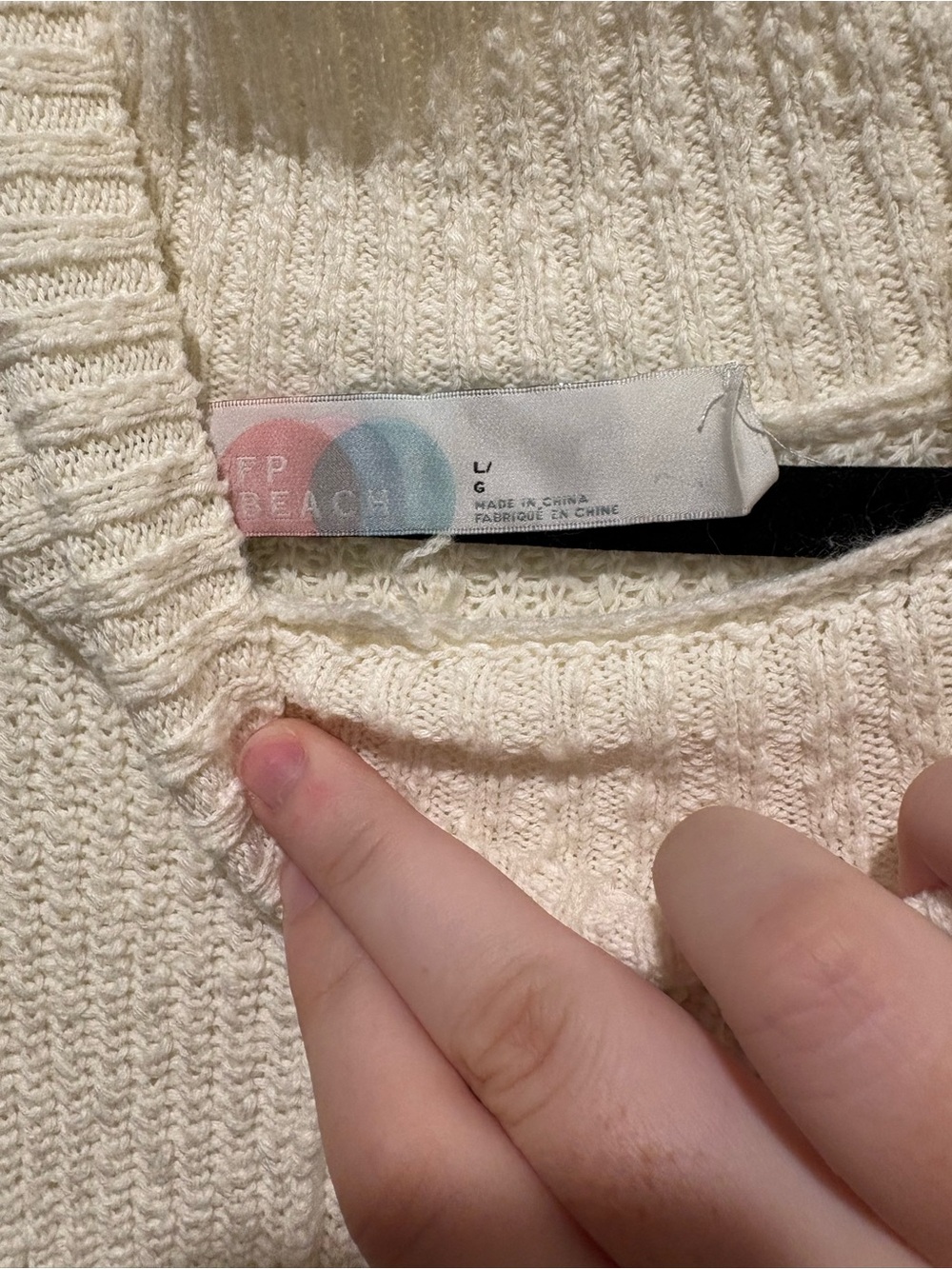 Free People Cozy Cream Turtleneck Oversized Women's Sweater - Picture 3 of 3